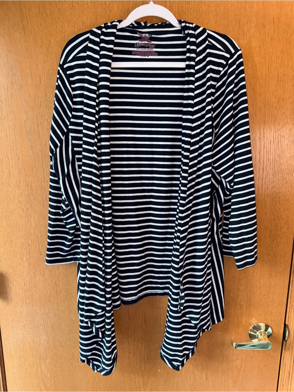 Faded Glory Black and White Striped Top